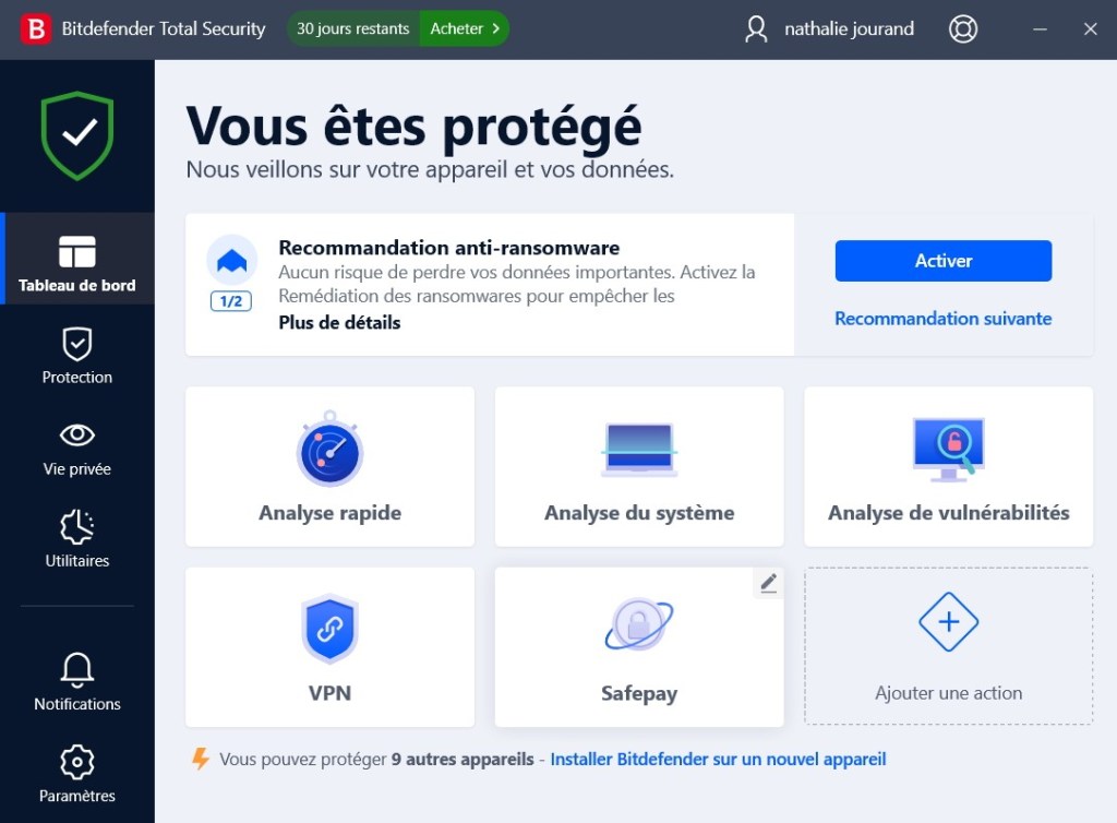 BITDEFENDER DASHBOARD